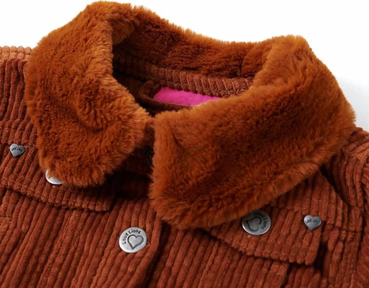 Image du produit VidaXL Veste pour enfants en velours côtelé Cognac 116,Tissu extérieur : velours côtelé (100 (116)