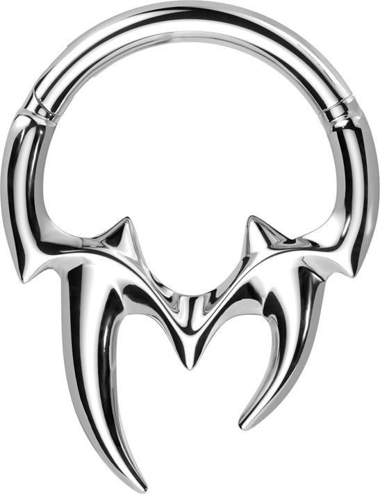 Star Piercing Micro Segmentring klappbar silber Stammeszähne (Titan G23, ohne Messing)