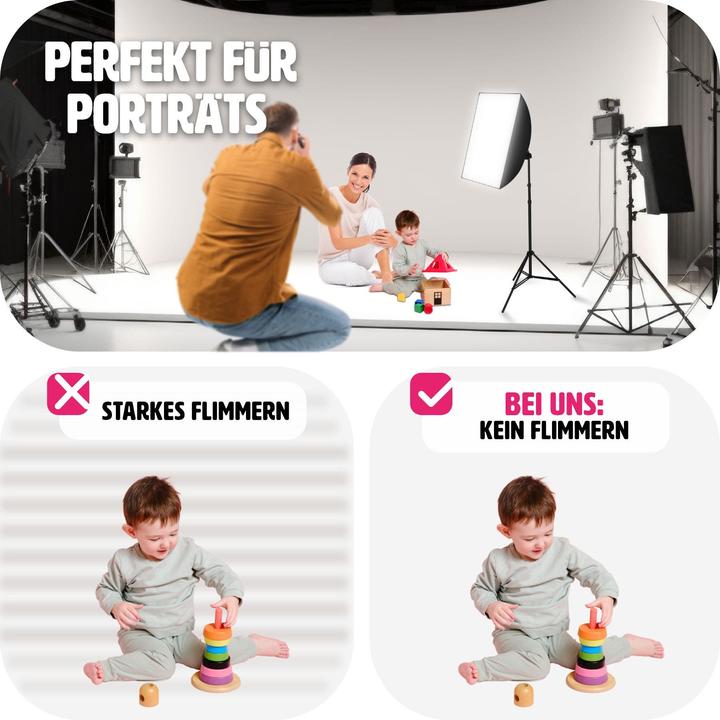 Produktbild tectake Studioleuchte mit Softbox und Stativ (Studioleuchte)