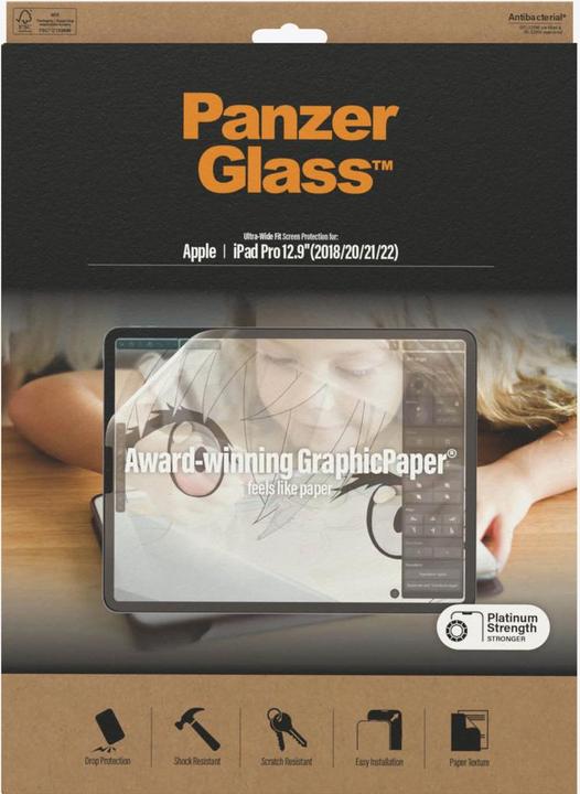 Actual product image PanzerGlass Graphic Paper (1 Piece, iPad Pro 12.9 2020 (4. Gen), iPad Pro 12.9 2021 (5th Gen), iPad Pro 12.9 2018 (3. Gen))
