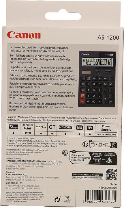 Actual product image Canon As-1200 (Batteries, Solar cells)