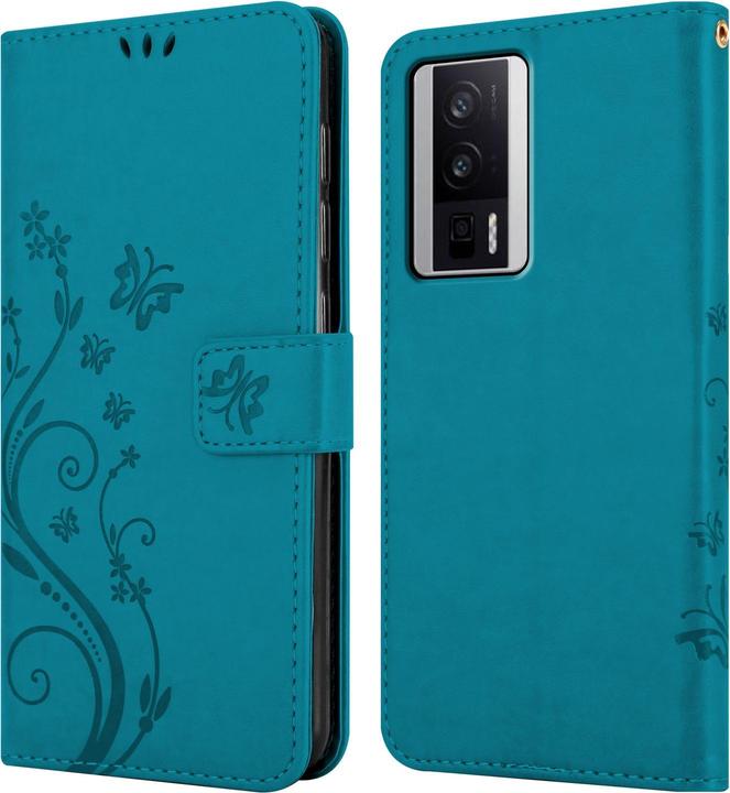 Actual product image Cadorabo Case for Xiaomi Poco F5 Pro Flower Book (Xiaomi Poco F5 Pro)