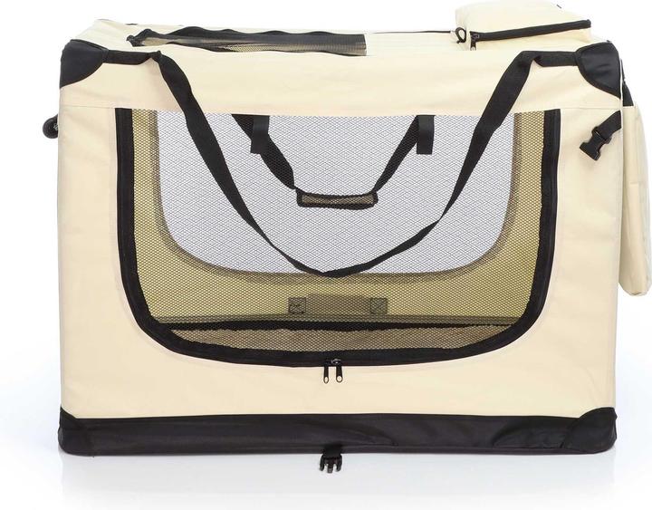 Image du produit Wiltec Fudajo Caisse de transport XXXL Pliable Beige 100x69x69cm Caisse chien Caisse voyage Caisse chat (Chien, Pliable)