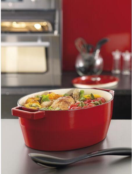 Productafbeelding Pyrex Slow Cook koekenpan ovaal, met deksel, lengte: 330 mm, rood