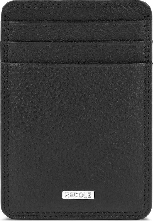 Redolz Leather Essentials Kreditkartenetui RFID Leder 7 cm mit Geldscheinklammer