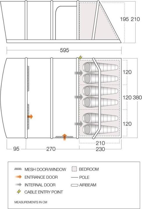 Actual product image Vango Aether 600XL (Tunnel tent, 26 kg, 6 persons)