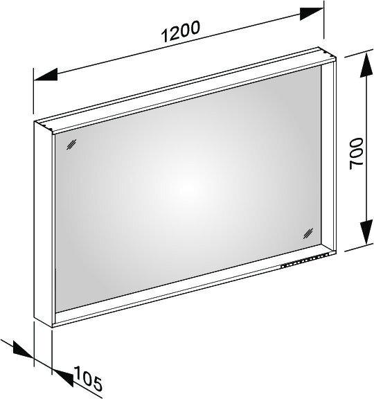 Produktbild Keuco X-Line Lichtspiegel 33298, Spiegelheizung, Lichtfarbe 2700-6500 Kelvin, 1200 x 700 x 105 mm