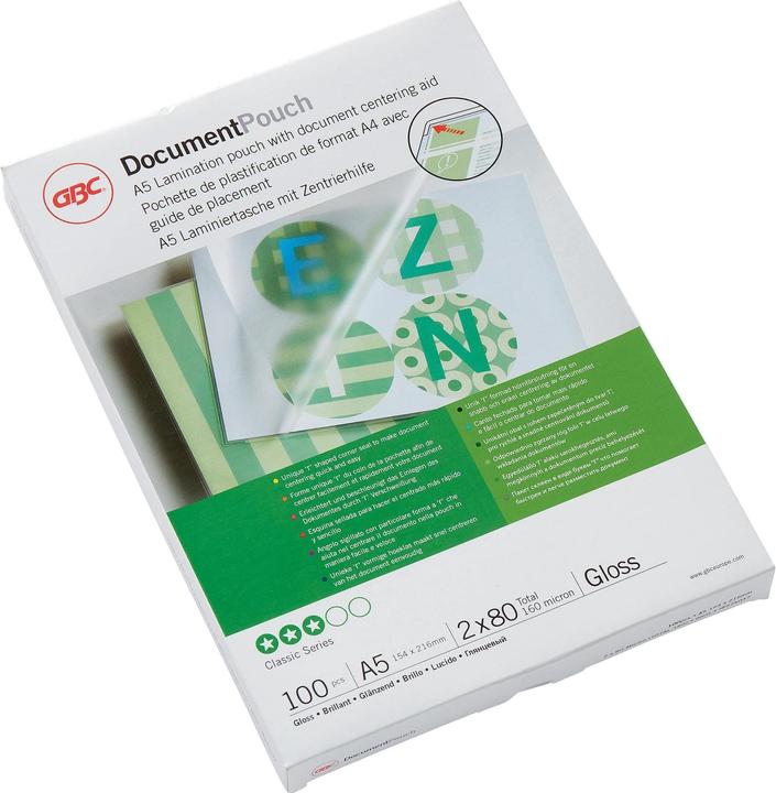 Immagine prodotto GBC Pellicole di laminazione di qualità superiore (A5, 100 Pezzo/i, 80 µm)