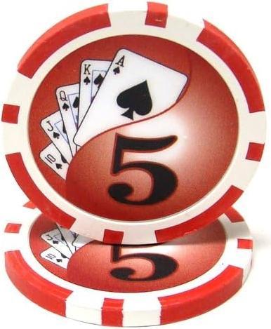Produktbild Casinoshop 25 Stück Clay Poker Chips Wert 5