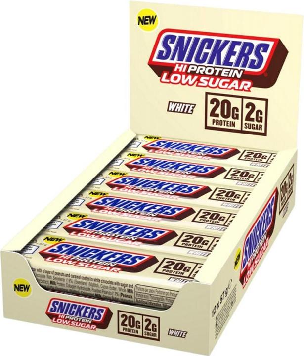 Image du produit Snickers Barre Hi Protein à faible teneur en sucre (Chocolat blanc, 12 pcs, 570 g)