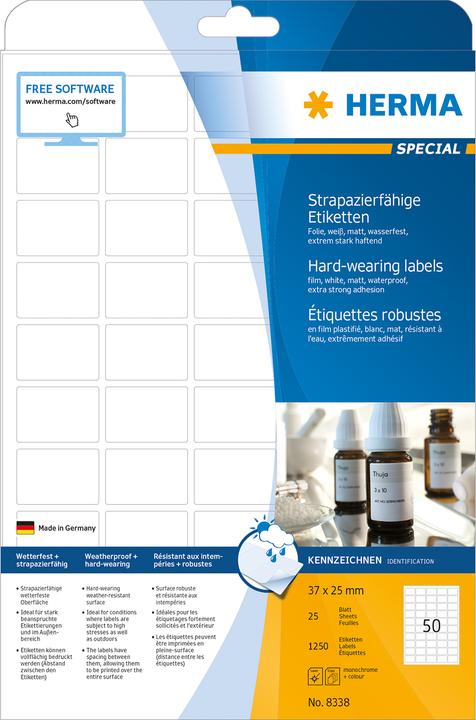 Actual product image HERMA Weatherproof labels A4