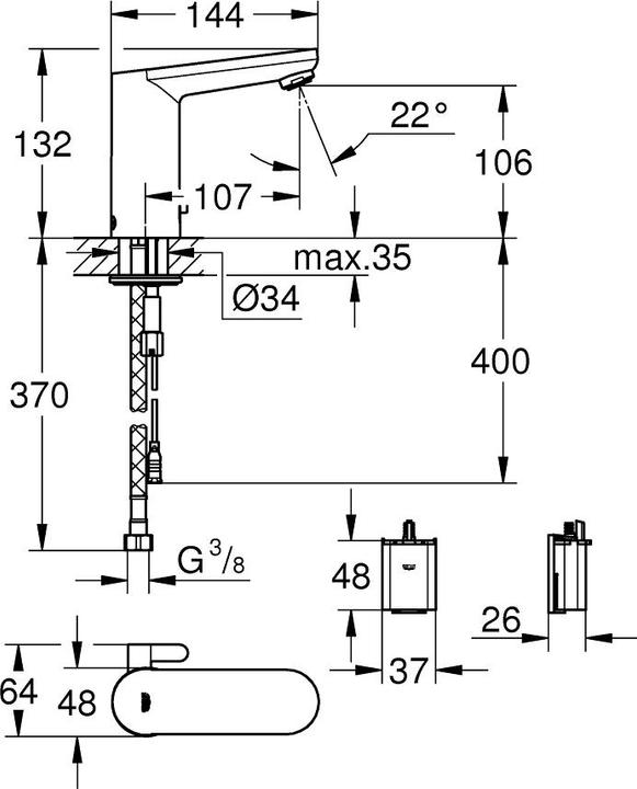 Image du produit Grohe Get électronique infrarouge pour lavabo avec mélange