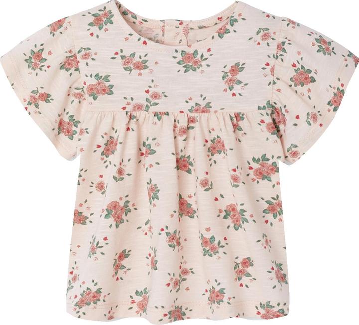 Vertbaudet Bio-Kollektion: Mädchen Baby T-Shirt mit Blumenprint
