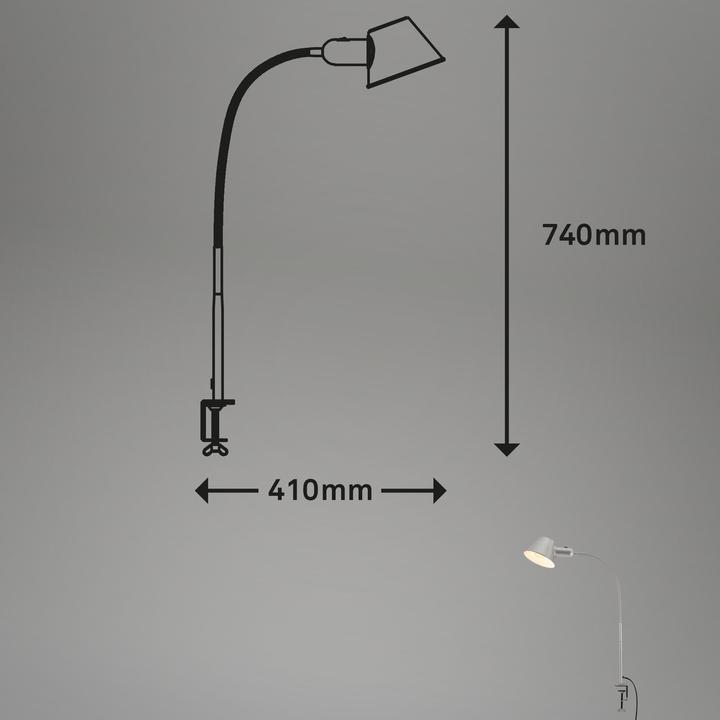 Actual product image Briloner Clamp lamp, chrome matt, 1xE27 excl. / max.10W (E27)
