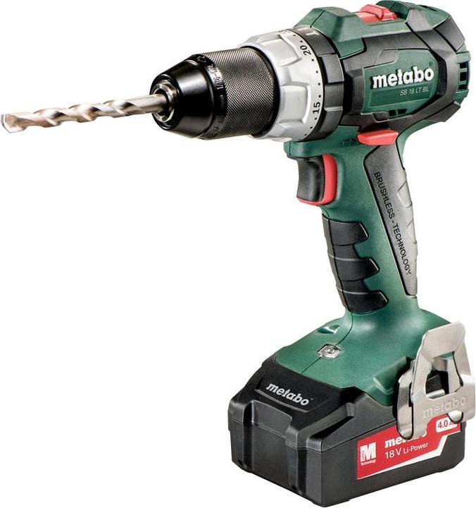 SB 18 LT BL Akku-Schlagbohrschrauber, Schnellspannbohrfutter Gürtelhaken und Bitdepot 2 LiPOWER Akkupacks (18 V/4,0 Ah) Ladegerät ASC 55 AIR COOLED metaBOX 145, Anleitung
