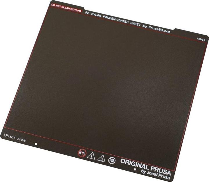 Actual product image Prusa PA nylon powder-coated sheet steel for MK3 and MK4 (Plate)