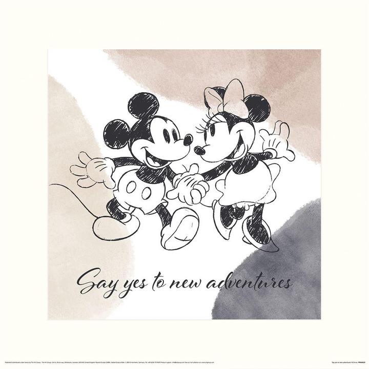 Image du produit Disney Imprimé Say Yes To New Adventures Mickey & Minnie Mouse (40 x 40 cm)