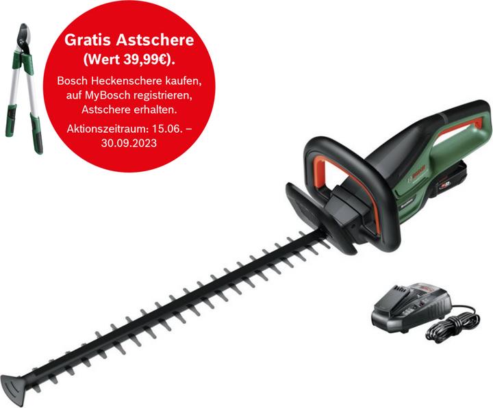 Produktbild Bosch Home & Garden UniversalHedgeCut 18-55 (1x2,5Ah) (Akkuheckenschere)