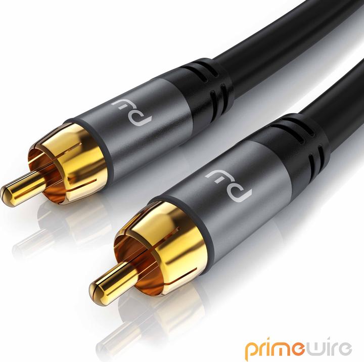 Produktbild Primewire RCA Subwooferkabel Koaxialkabel - Cinchkabel 1x Cinch RCA Stecker zu 1x Cinch RCA Stecker Audiokabel (10 m, Cinch)