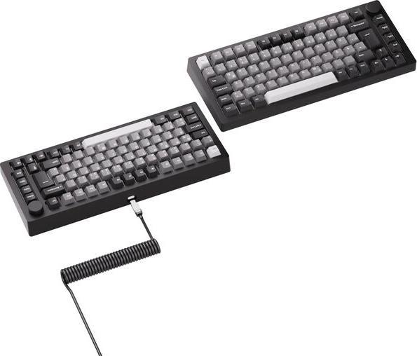 Actual product image Akko MonsGeek M1 V5 VIA Black & Silver Keyboard ISO-DE/UK/Nordic layout V3 Piano Pro Switch (DE, Wireless, Cable)