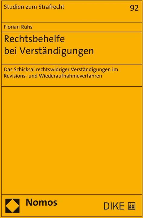 Produktbild DiKE Rechtsbehelfe bei Verständigungen (Deutsch, Florian Ruhs, 2018)