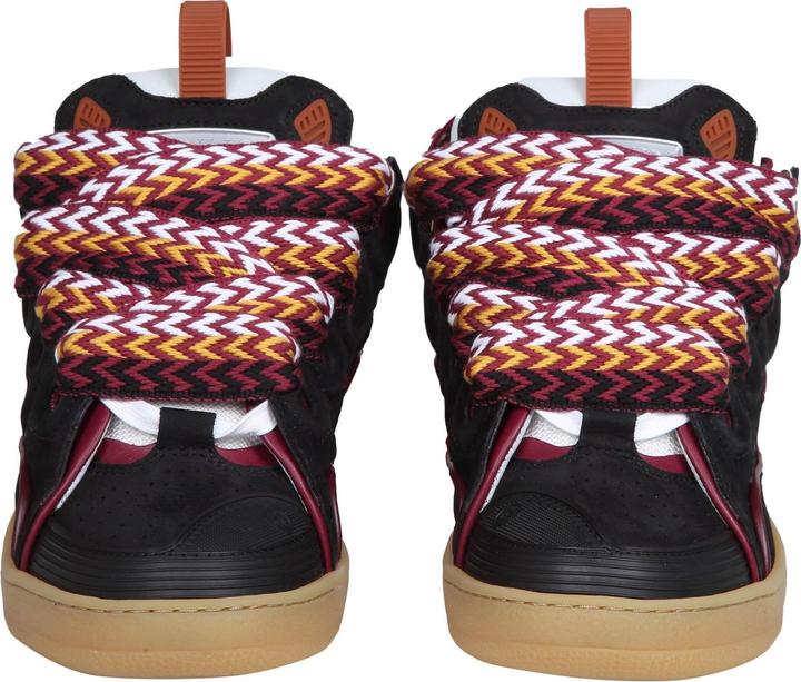 Produktbild Lanvin curb sneakers in white and bordeaux leather and suede (44)