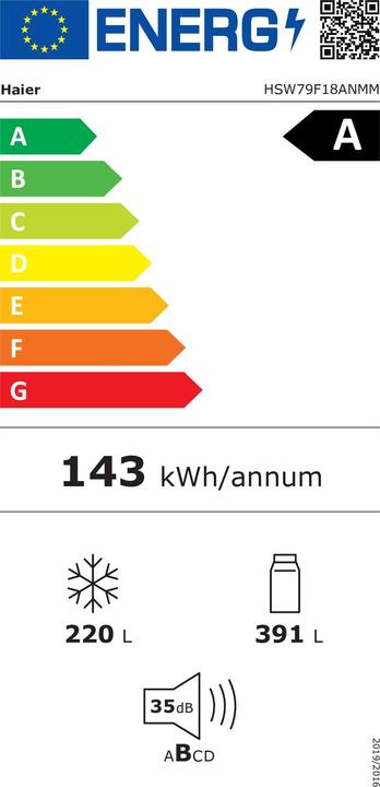 Energie-Label Haier HSW79F18ANMM (611 l)