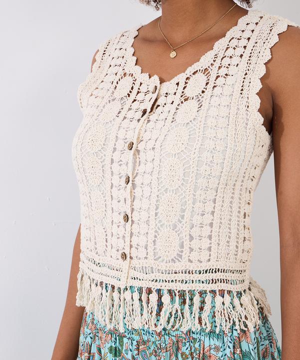 Immagine prodotto Joe Browns Neutral Tassel Crochet Waistcoat (L)