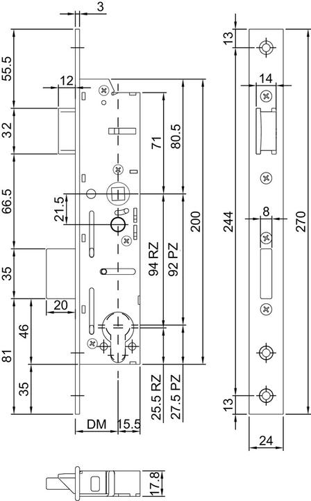 Actual product image MSL Tubular frame security mortise lock DELTA 19421 (Mortise lock)