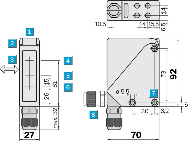 Produktbild Sick WT34-B410 WT34-B410 REFLEXIONS-LICHTT. (1019229.0) (0.00 m)