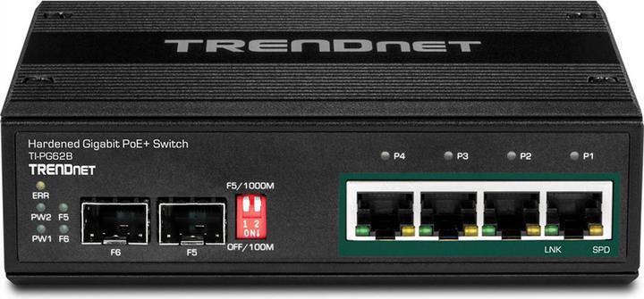 Actual product image Trendnet Industrial Switch 4 Port Gbit Unman. L2 PoE+ (6 Ports)