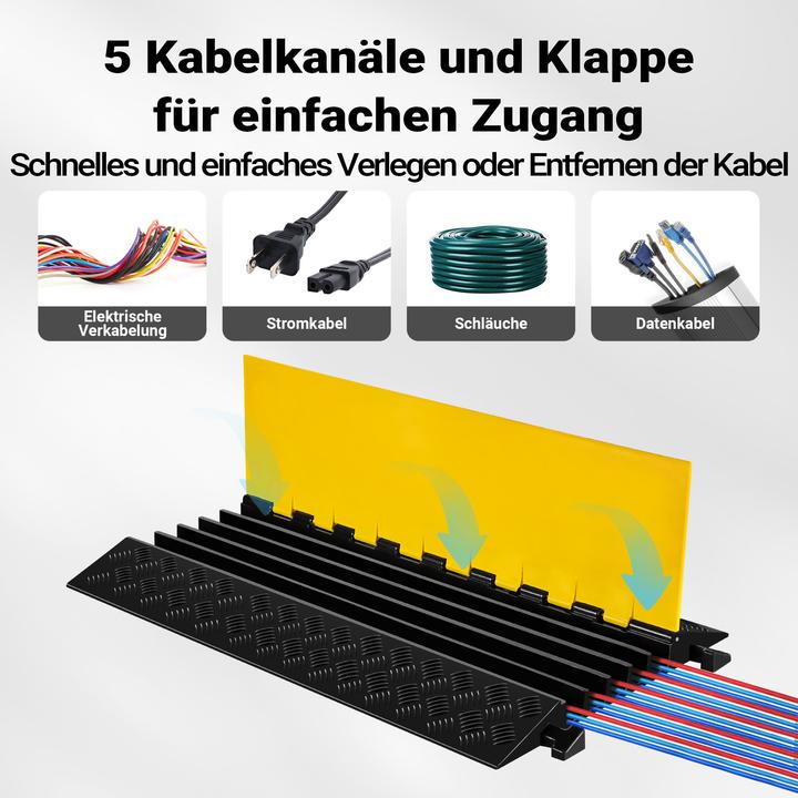 Produktbild Wiltec Kanal Kabelbrücke 50t 40km/h Überfahrschutz 95x54x5,5cm Kabelkanal Kabel (Kabelbrücke, 95 cm)