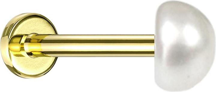 Produktbild Star Piercing Micro Labret Innengewinde vergoldet Perle (Organisch, ohne Messing, Chirurgenstahl 316L)