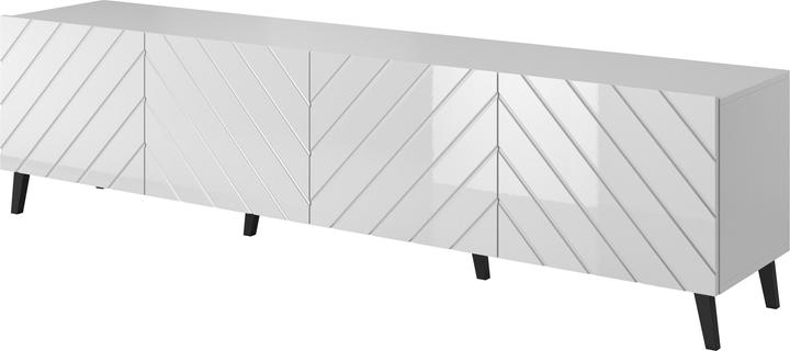 Produktbild Cama RTV-Schrank ABETO 200x42x52 weiss/weiss-glänzend (200 x 42 x 52 cm)