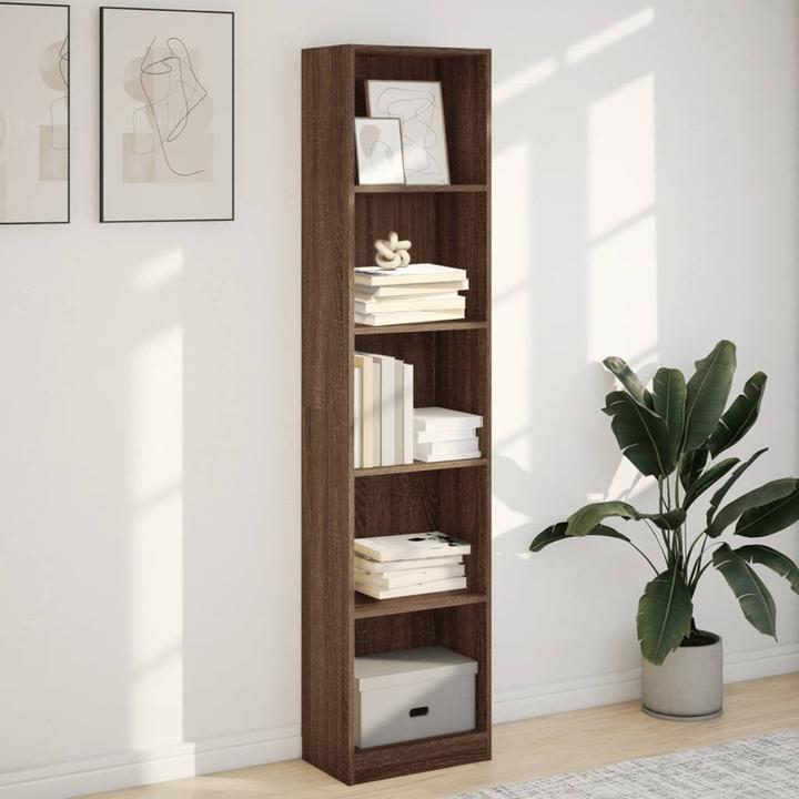 Immagine prodotto VidaXL Bücherregal Regal Standregal Büroregal Aktenregal Braun Eichen-Optik (40 x 24 x 176 cm)