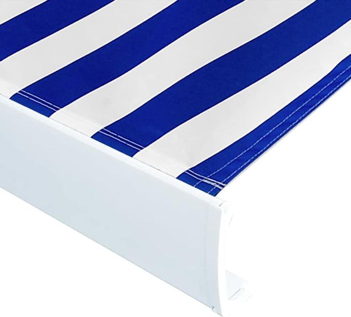 Produktbild VidaXL Markisenbespannung Canvas Blau & Weiss 450x300 cm Sonnenschutz (3 m)