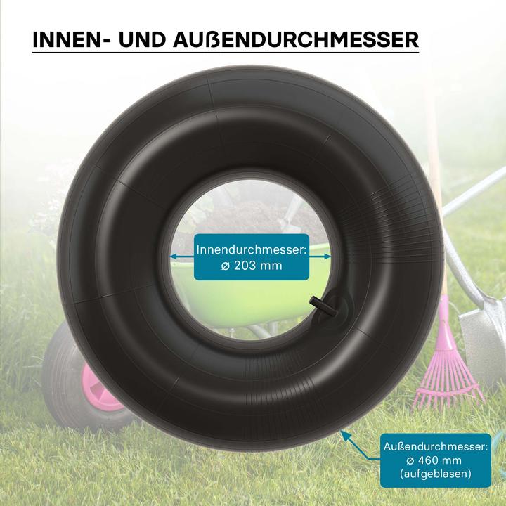 Actual product image Wiltec Inner tube for lawn mower tyre 18x6.50/7.50/8.50/9.50-8 20x8.00/10.00-8 with straight valve stem gar (Lawn mower, Garden machinery spare parts)