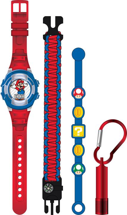 Image du produit Accutime Montre-bracelet Super Mario avec accessoires, montre LCD pour enfants avec affichage numérique