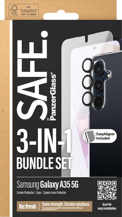 Produktbild Safe Edge to Edge Glass + Case (1 Stück, Samsung Galaxy A34 5G, Samsung Galaxy A35)