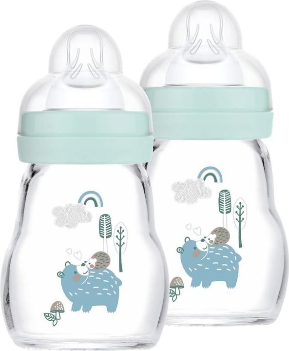 Image du produit MAM Babyflaschen Glas-Flasche 2er Pack Feel Good 170 ml - Silikon (170 ml)
