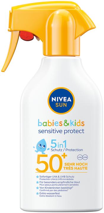 Produktbild NIVEA Sun Babies & Kids Sensitve Protect Trigger (Sonnenspray, SPF 50, 270 ml, 326 g)