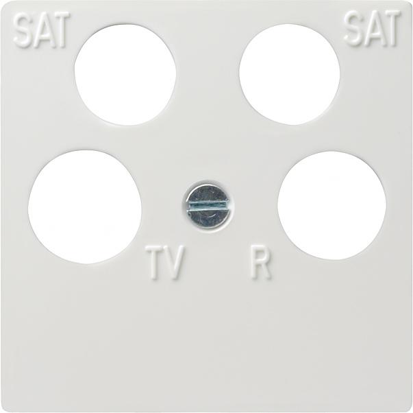 Produktbild Gira GI System 55 Antennenabdeckung 4-Loch + Adapter, Reinweiss gl., 025903 + 028203