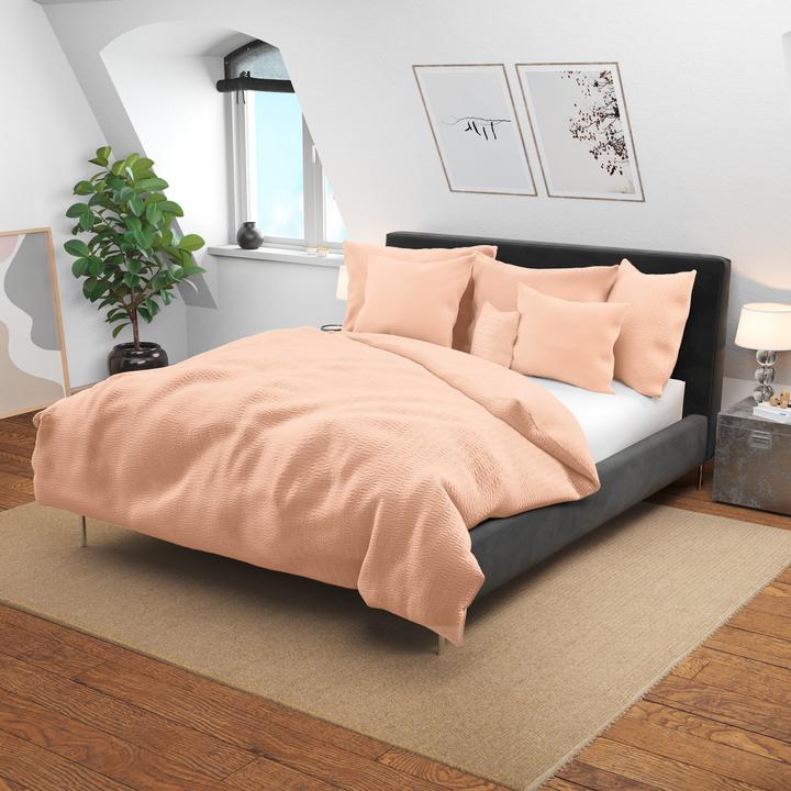 Actual product image Lotus Bettwaren Bed Linen Satin Seersucker uni (Duvet cover, 200 x 210 cm)