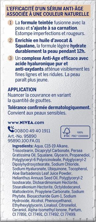 Produktbild NIVEA Hyaluron Cellular Filler 3in1 Serum Foundation mittel (30ml) (02)