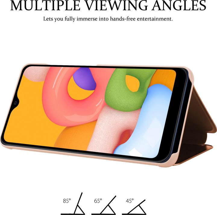 Actual product image Cadorabo Book Smart View Mirror Cover (Samsung Galaxy A01)