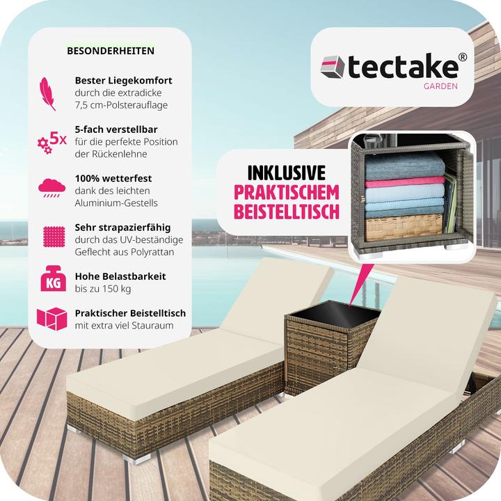 Actual product image tectake Sun loungers rattan (184 cm)