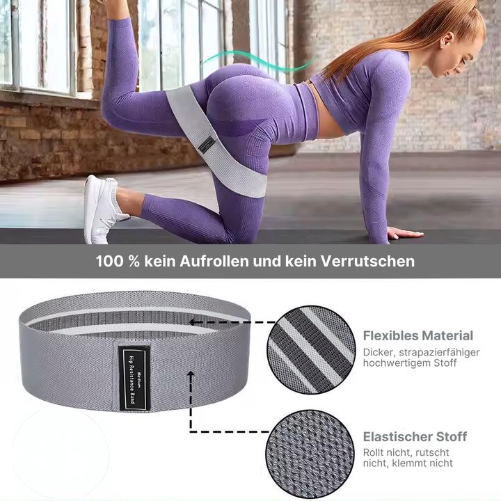 Image du produit Hermex Booty-Band Hip-Resistance-Band Glute-Band Bande d'entraînement Bande de fitness (0.37 m, Léger, Moyen, Fort)