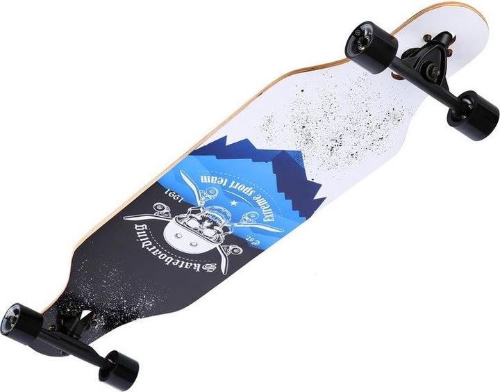 Actual product image Nils Longboard Skull Wood Skate Extreme (40.55")