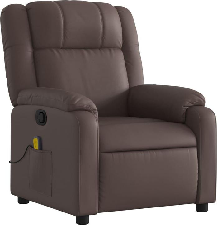 Image du produit VidaXL Fauteuil de massage en similicuir marron,Couleur : marron,Matériaux