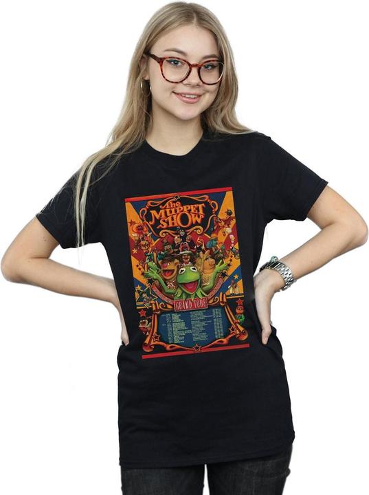 Actual product image Disney Womens/Ladies The Muppets The Muppet Show Poster Cotton Boyfriend T-Shirt (4XL)